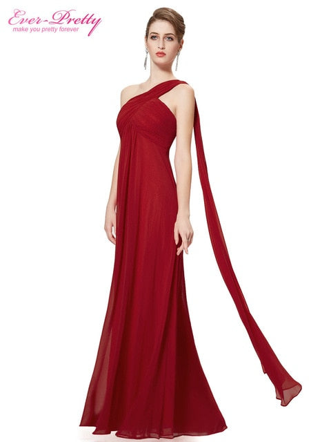 Evening Dresses Ever Pretty EP09816 One Shoulder Ruffles Padded Special Occasion Weddings Events Long 2018 New Evening Dress
