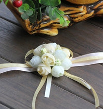 Load image into Gallery viewer, Artificial Flower Wedding Bridesmaid Sisters Wrist Flower Prom Corsage Bridal Hand Flowers Party Decorations