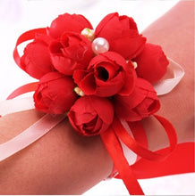 Load image into Gallery viewer, Artificial Flower Wedding Bridesmaid Sisters Wrist Flower Prom Corsage Bridal Hand Flowers Party Decorations