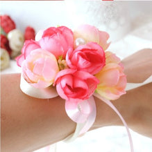 Load image into Gallery viewer, Artificial Flower Wedding Bridesmaid Sisters Wrist Flower Prom Corsage Bridal Hand Flowers Party Decorations