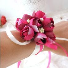Load image into Gallery viewer, Artificial Flower Wedding Bridesmaid Sisters Wrist Flower Prom Corsage Bridal Hand Flowers Party Decorations