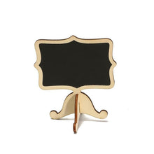 Load image into Gallery viewer, Cute Mini Wooden Message Blackboard Chalkboard with Stand Black Notice Board Wedding Party Home Office Decoration