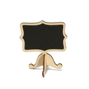 Cute Mini Wooden Message Blackboard Chalkboard with Stand Black Notice Board Wedding Party Home Office Decoration
