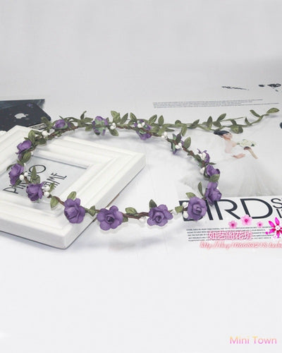 Party Wedding Bridesmaid Floral Flower Festival Forehead Headband Hair Garland