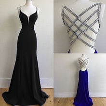 Load image into Gallery viewer, Beading Prom Dresses Long Elegant V-Neck Mermaid Robe De Soiree Women Solid Abendkleider 2018 Backless Sexy Long Party Gowns