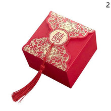 Load image into Gallery viewer, 20 PCS Wedding Party Favors Candy Gift Boxes With Fringe Chinese Style (Red) S L