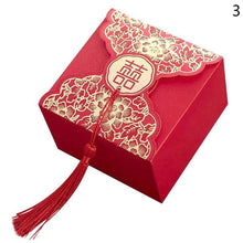 Load image into Gallery viewer, 20 PCS Wedding Party Favors Candy Gift Boxes With Fringe Chinese Style (Red) S L