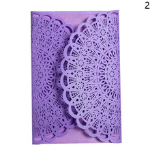 Load image into Gallery viewer, Hollow Laser Cut Wedding Invitations Card Personalized Custom with Envelope Seals Wedding Party Decoration