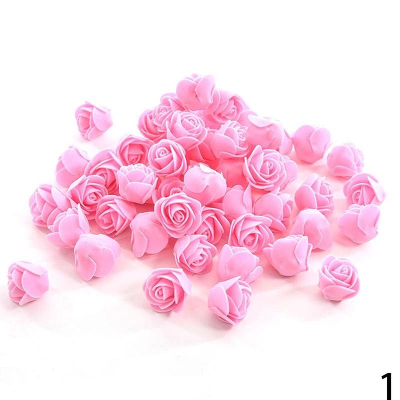 50Pcs Foam Roses Artificial Flower Wedding Bride Bouquet Party Decor