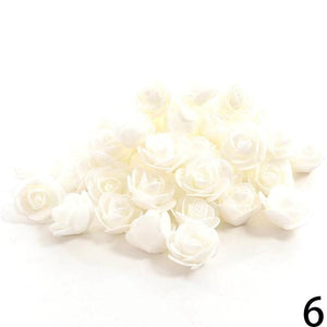 50Pcs Foam Roses Artificial Flower Wedding Bride Bouquet Party Decor