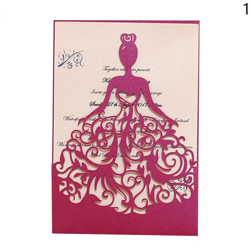 Wedding Invitation Cards 3D Handmade Custom Invitations Cards Wishes Messages Greeting Gift Cards Postcards with Inner Sheet