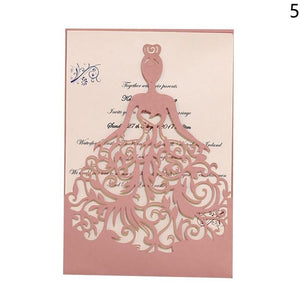 Wedding Invitation Cards 3D Handmade Custom Invitations Cards Wishes Messages Greeting Gift Cards Postcards with Inner Sheet
